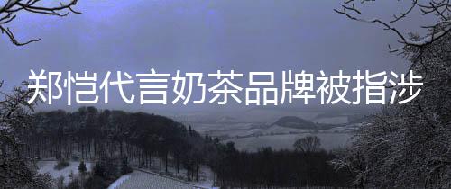 被指播代言郑恺诈骗怎么品牌奶茶茶主了涉嫌